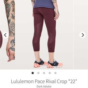 lululemon Pace Rival Maroon Leggings